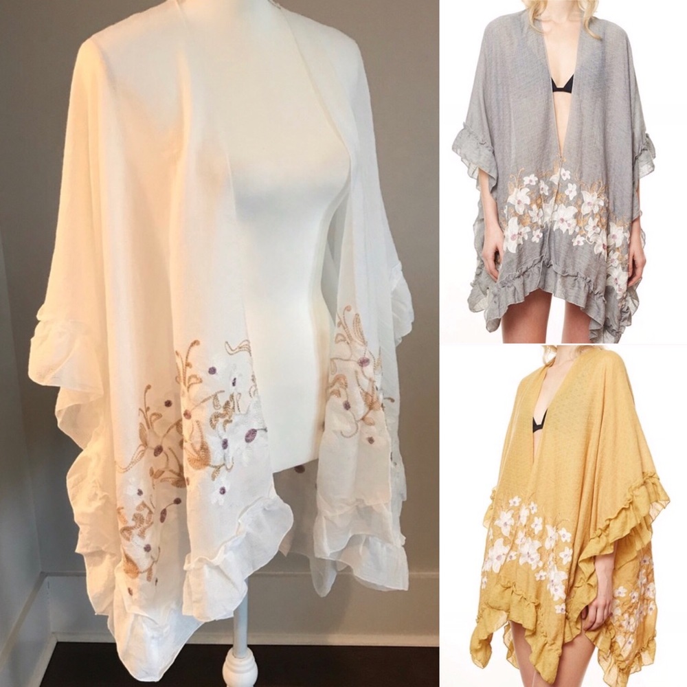 Only 1 Left! 🔥 Women’s White Boho Kimono CoverUp - Picture 2 of 8